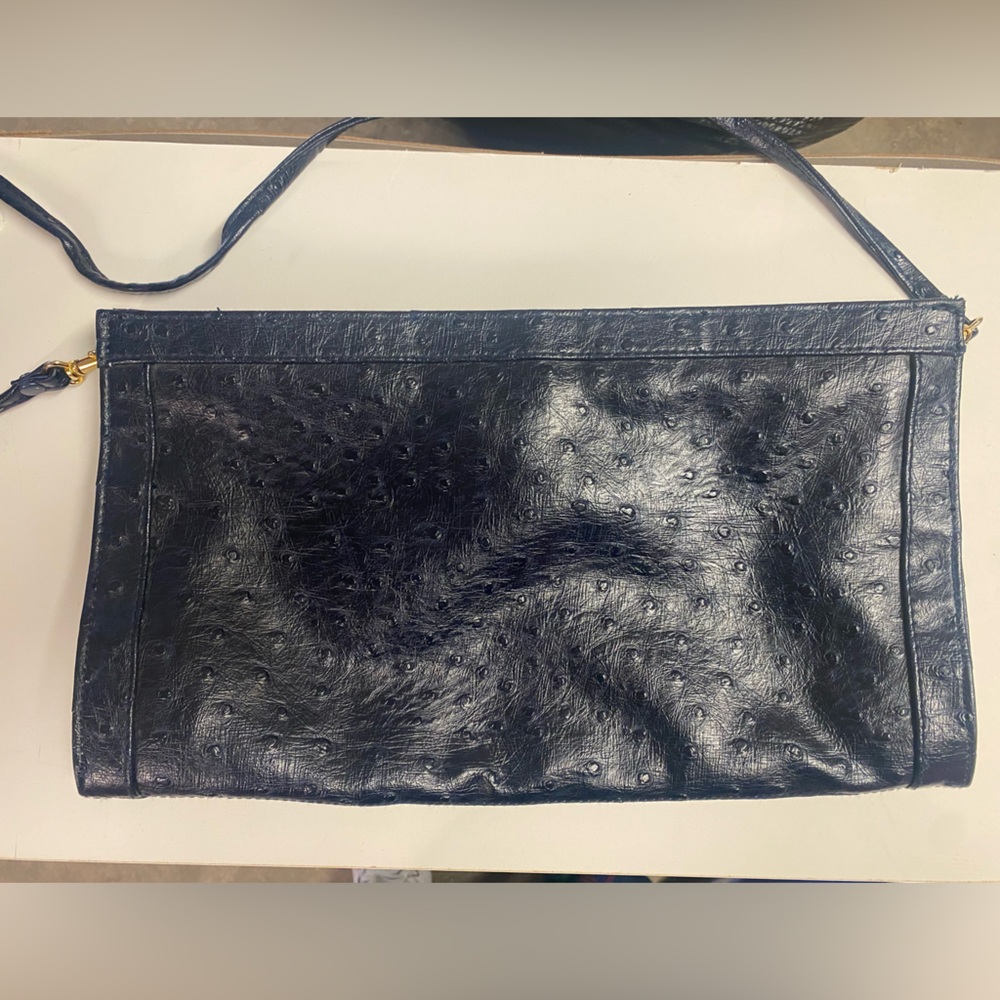 Navy Blue Ostrich Women's Bag